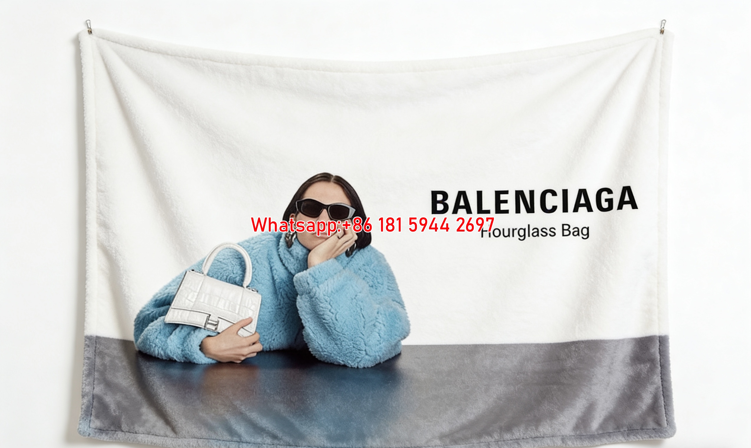 Balenciaga Hourglass Bag Print Flannel Throw Blanket BA269